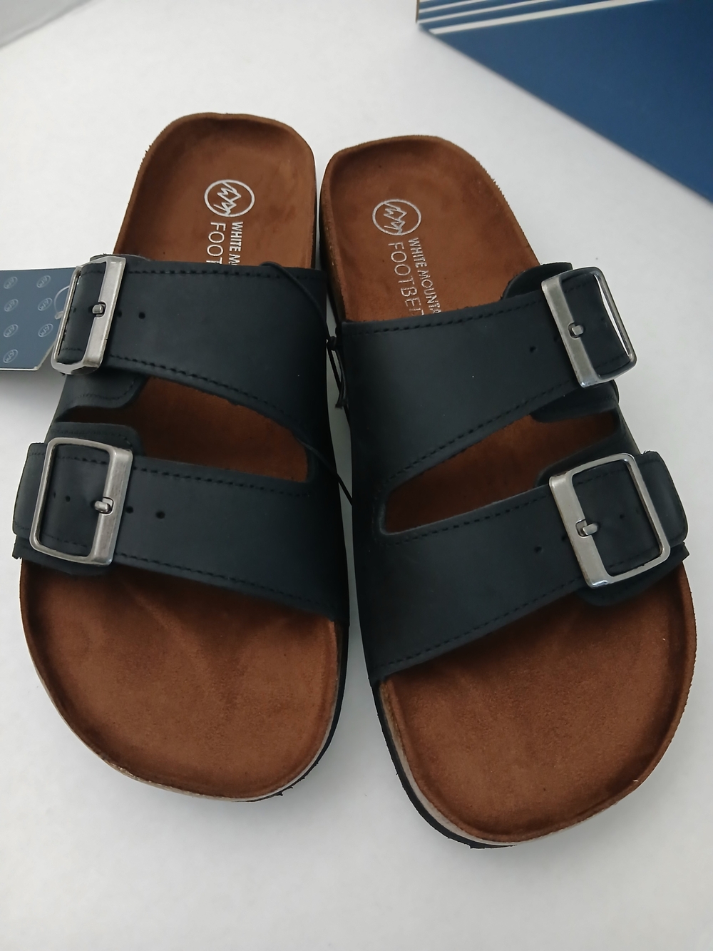 White Mountain Women's Black Double-Buckle Slide Sandals Size 8 $30 - Picture 4 of 8